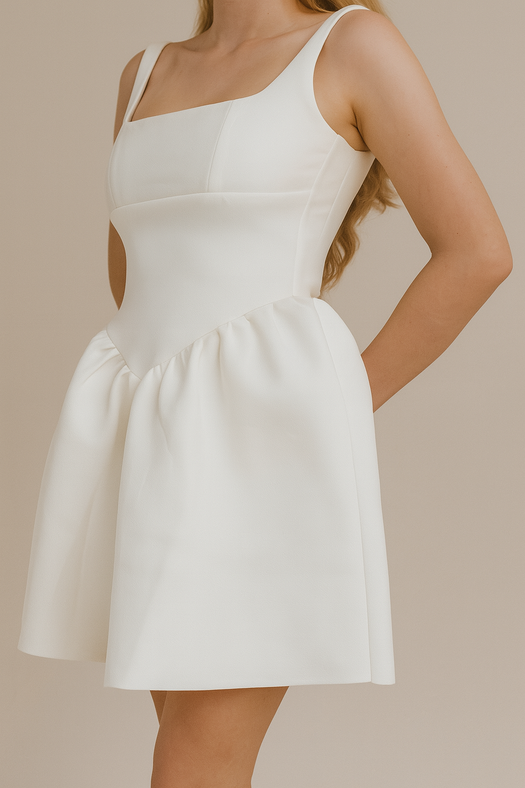 White Fit & Flare Mini Dress